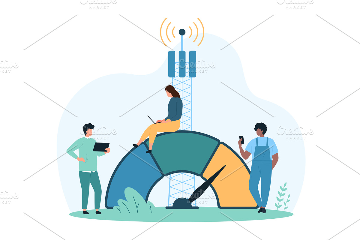 High speed internet signal, a Technology Illustration by Flashvector