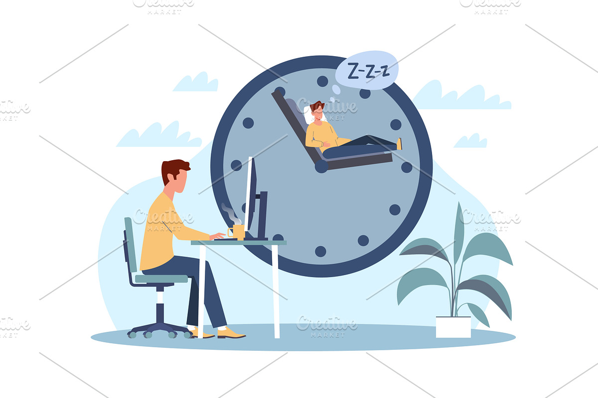 Free work schedule. Separation of, a Technology Illustration by YummyBuum