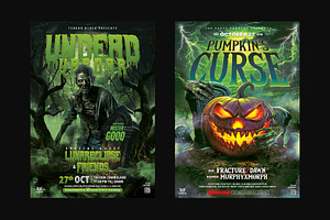 7 Halloween Flyer Templates PSD