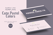 BUSINESS CARD Cute Pastel Colors Inf, a Business Card Template by The Little Lily Studio (Thumbnail 1 of 4)