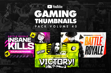 Gaming Youtube Thumbnails Pack 40