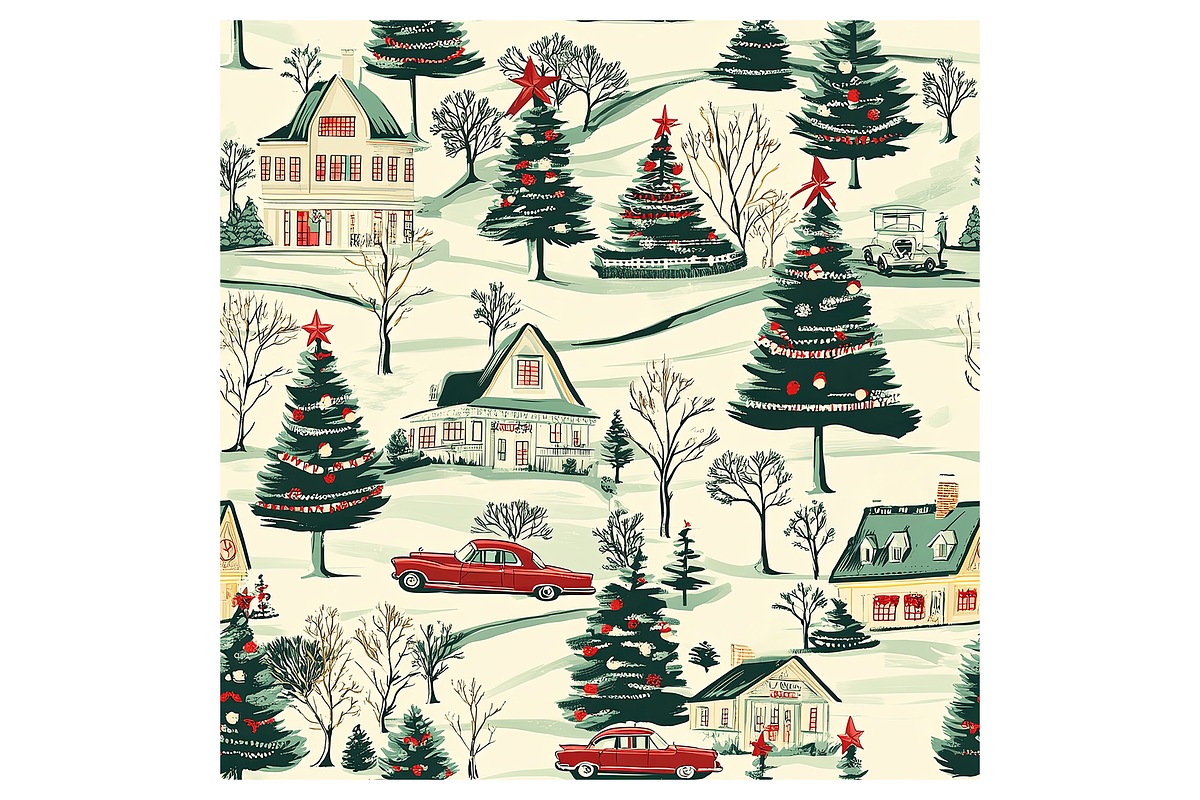 Vintage Holiday 2 Digital Paper, a Pattern Graphic by Chromolume Studio (Photo 6 of 28)