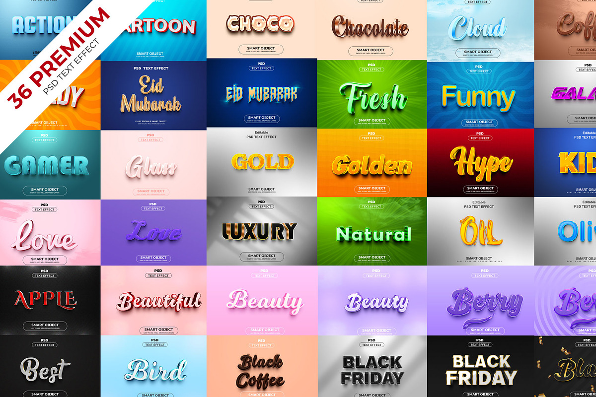 3D Editable Text Effect Bundle, an Action Add-On by Md Jahidul99 (Photo 1 of 13)