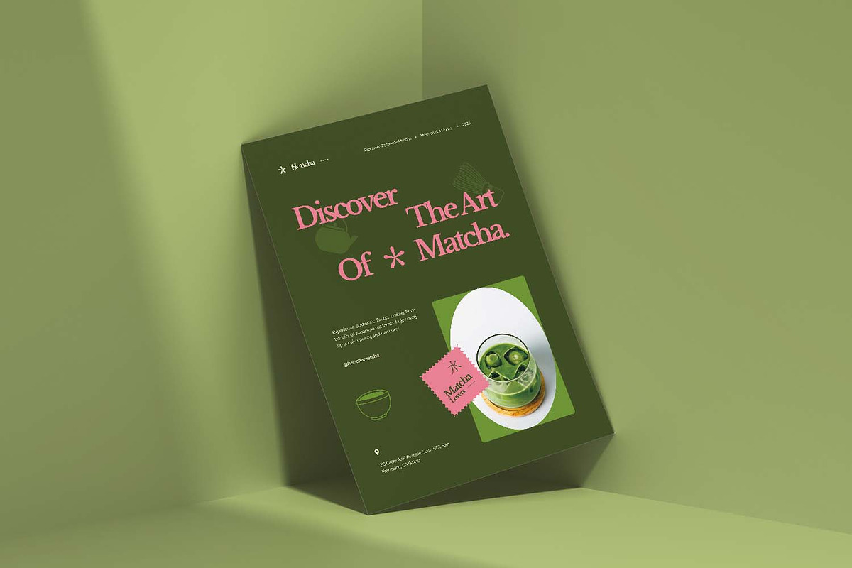Honcha Matcha Cafe - Flyer, a Flyer Template by VUNIRA (Photo 1 of 3)