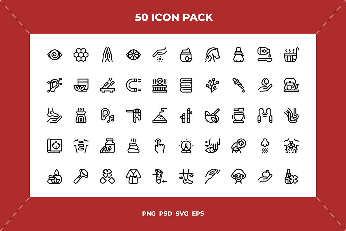 Alternative medicine icons, an Outline Icon by Wencory (Photo 1 of 2)