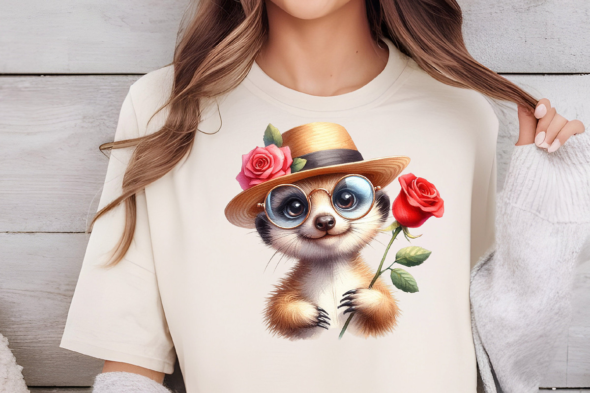 Watercolor Valentine Day Meerkat, an Illustration by DreamCafeArt (Photo 5 of 6)