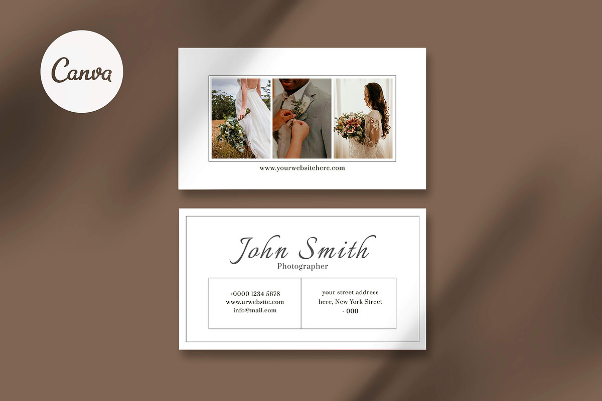 Photographer Business Card Canva, a Business Card Template by Saman Osama (Photo 1 of 5)