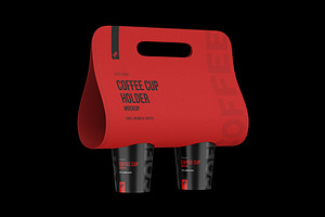 Coffee Cups Holder, Carrier Mockup