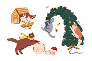 Cute, funny Christmas cats set, an Animal Illustration by Good Studio (Thumbnail 11 of 22)
