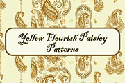 Yellow flourish Paisley patterns, a Pattern Graphic by ThaiByGaew (Thumbnail 1 of 3)