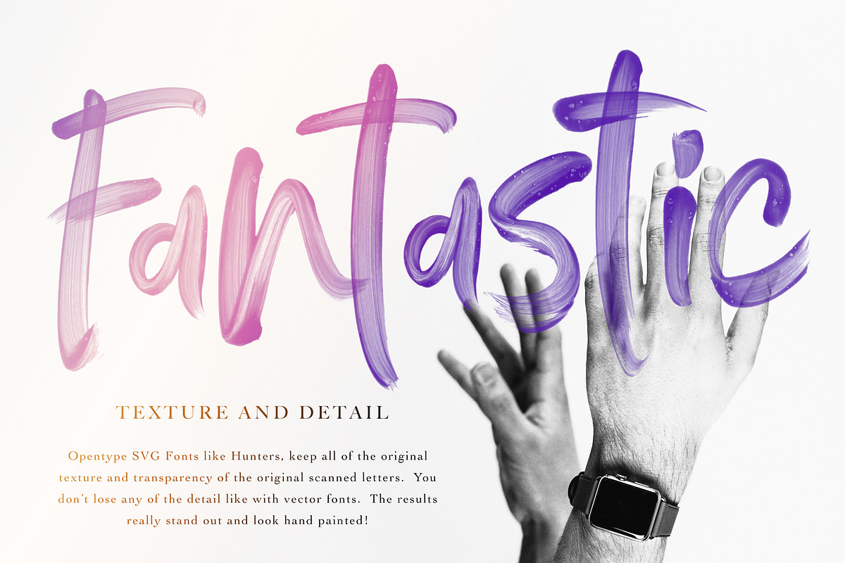 Hunters Opentype SVG Font preview 5