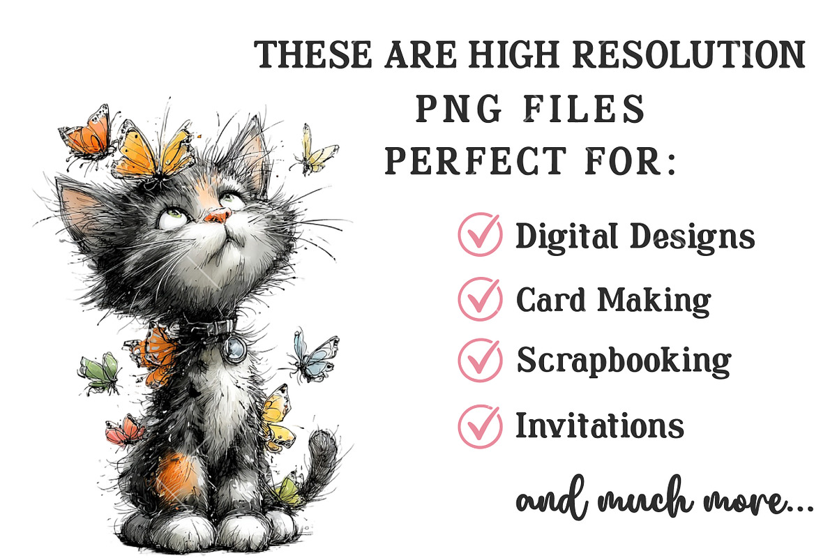 Whimsical Spring Cat Clipart, an Illustration by OK Design (Photo 4 of 6)