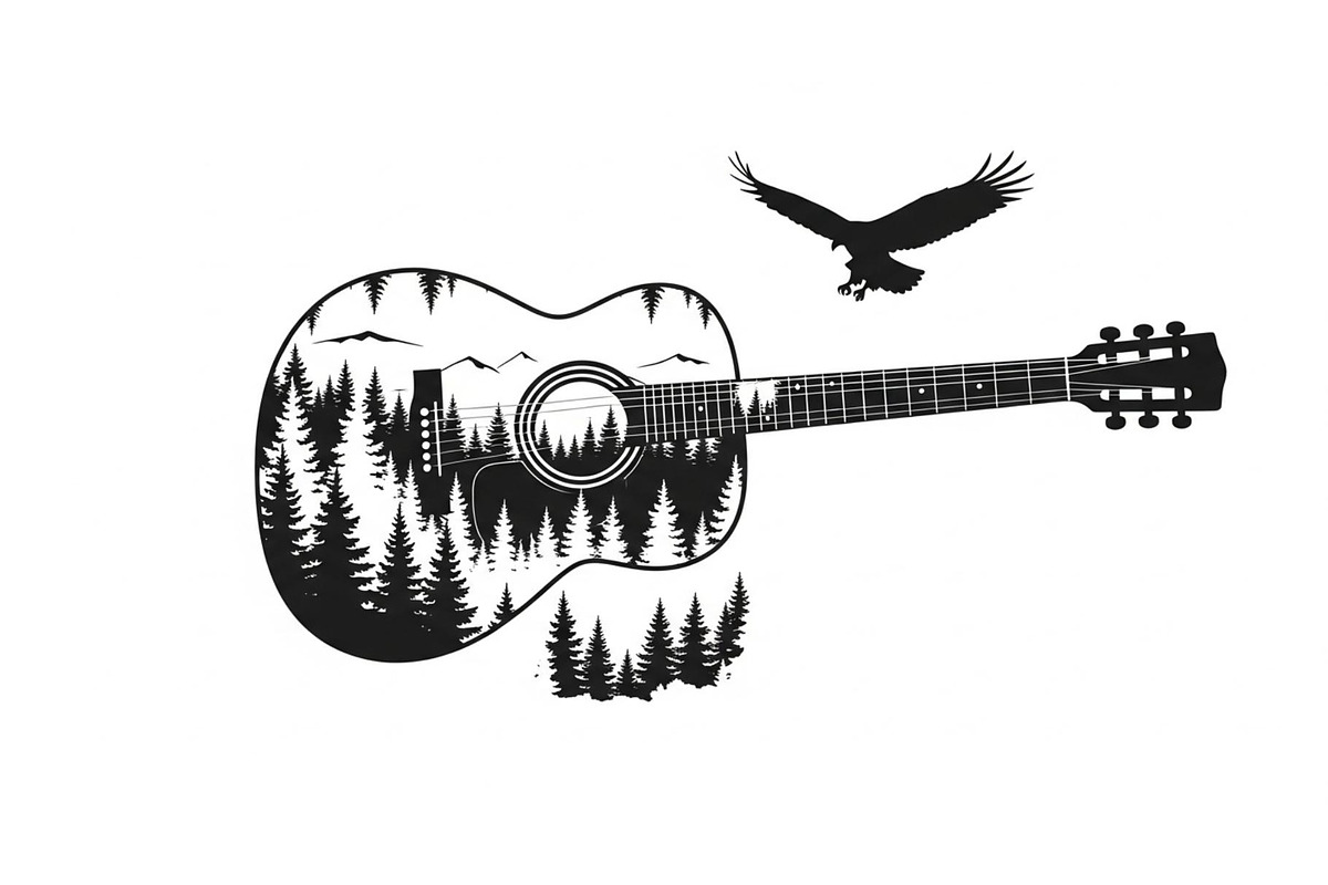 Nature Landscape Guitar Silhouette, an Object Illustration by Creativeshirt (Photo 25 of 31)