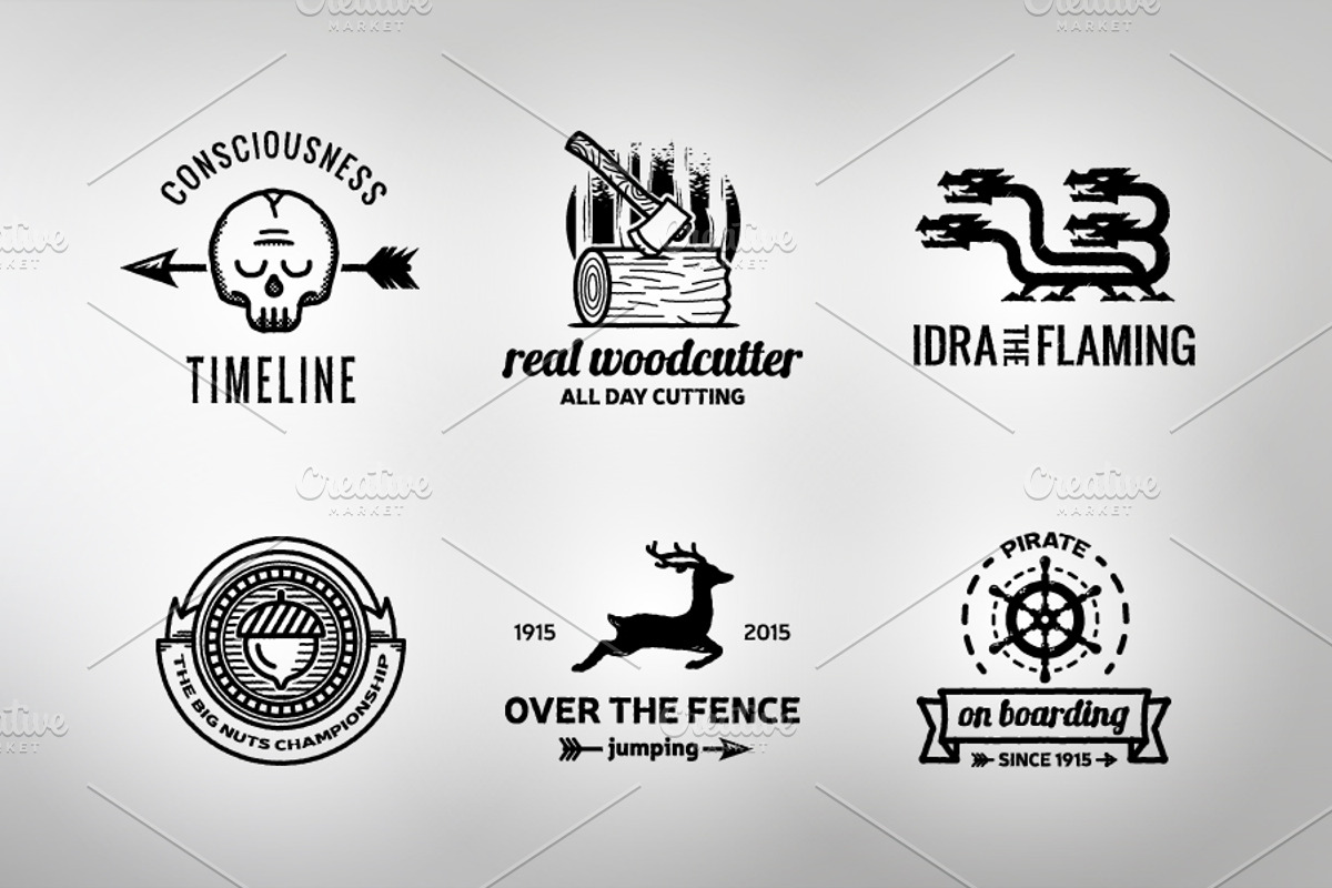 Vintage B&W Roughen Logo Badge, a Branding & Logo Template by Manudesign (Photo 1 of 4)