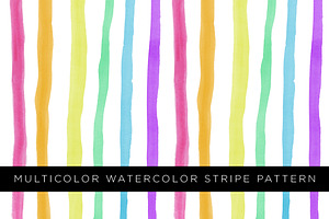 Multicolor Watercolor Stripe Pattern