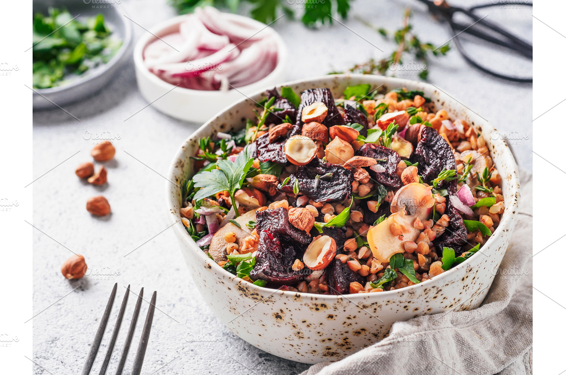 Warm buckwheat and beetroot salad, a Food & Drink Photo by Fascinadora