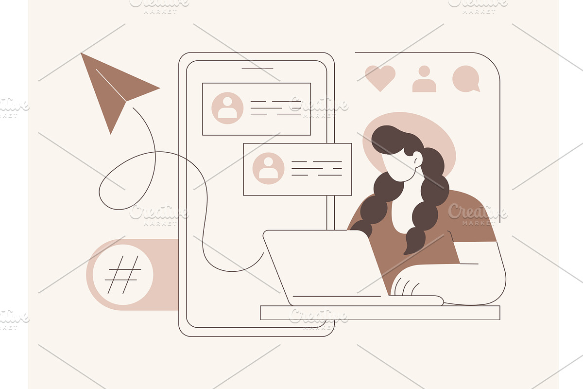 Interacting with followers isolated, a Person Illustration by Visual Generation