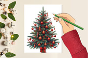 Christmas tree Png, an Illustration by Designking (Thumbnail 2 of 4)