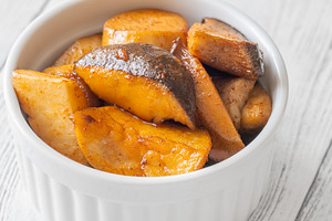 Golden sauteed King Oyster mushrooms, a Food & Drink Photo by Alexander Prokopenko