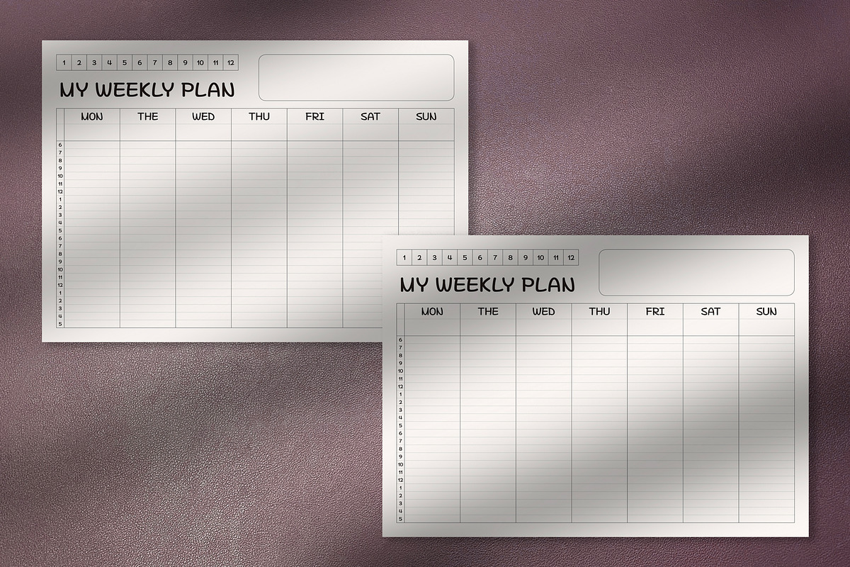 Simple Weekly Planner, a Print Template by dott (Photo 2 of 3)