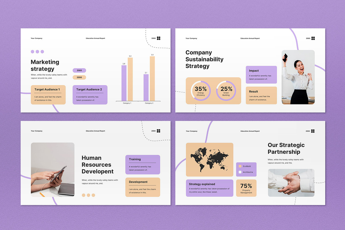 White Modern Annual Report PPT, a Presentation Template by graphicook (Photo 3 of 5)