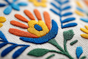 Colorful folk floral embroidery, an Arts & Entertainment Photo by MistyDay