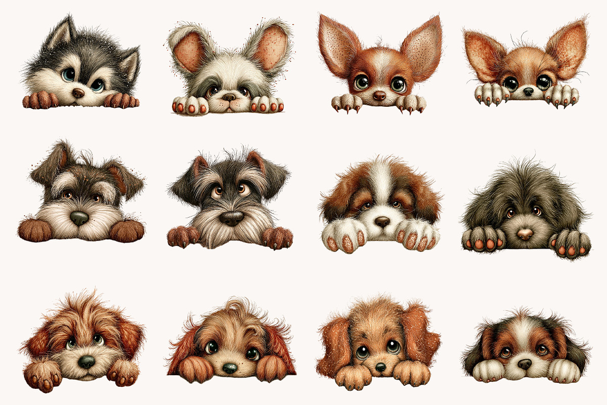 Breeds of Peeking Dogs New Clipart, a Seasonal Illustration by Designworld (Photo 5 of 10)