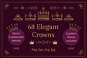 68 Elegant Crowns, a Decorative Illustration by Anatartan Design (Thumbnail 1 of 5)