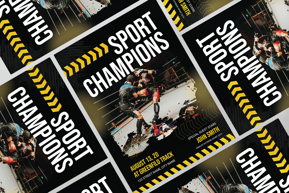 Boxing Sport Championship Flyer, a Flyer Template by Annora Studio (Photo 4 of 5)