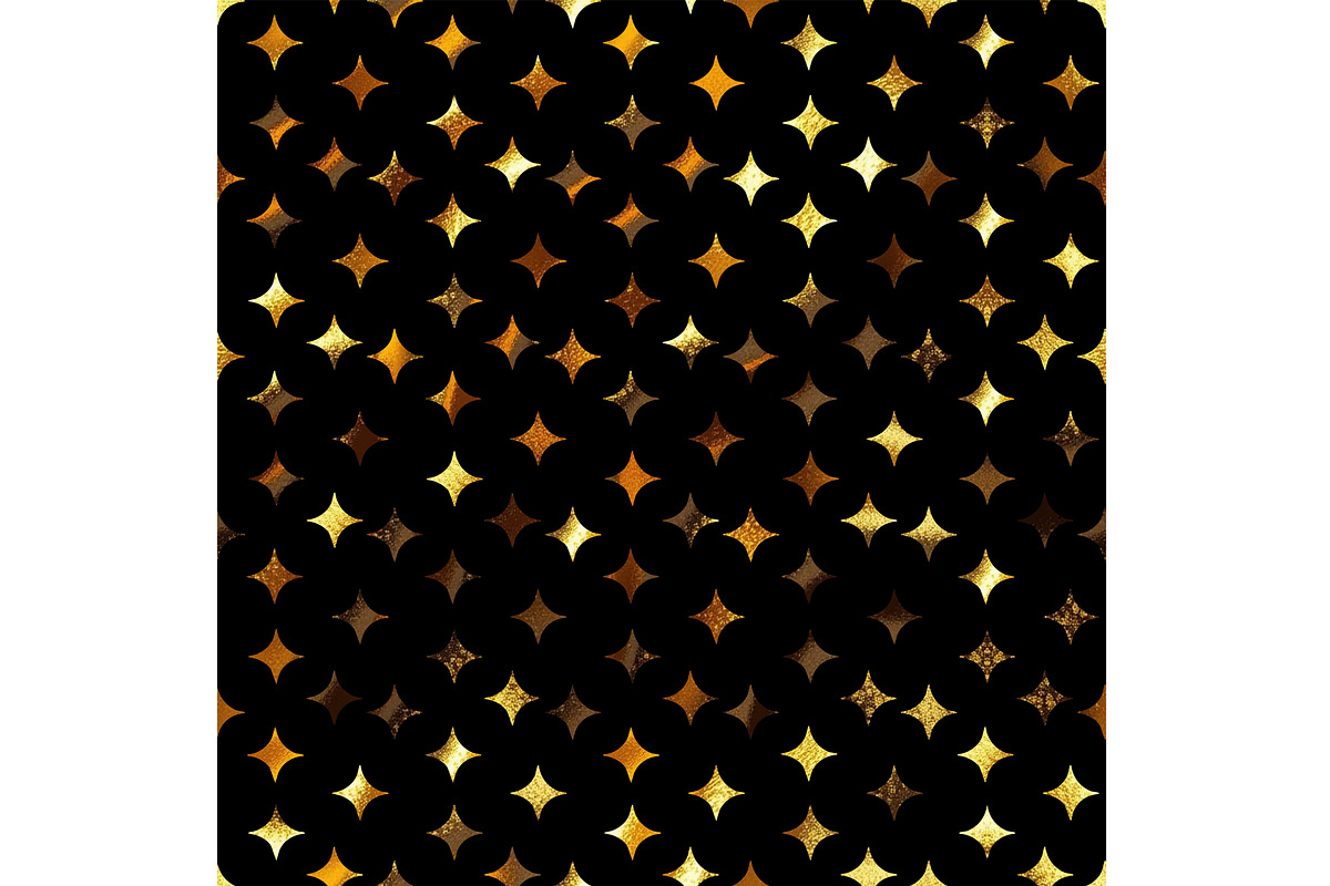 Gold Stars on Black Seamless Repeat, a Pattern Graphic by Sharon Schwalbe (Photo 5 of 5)