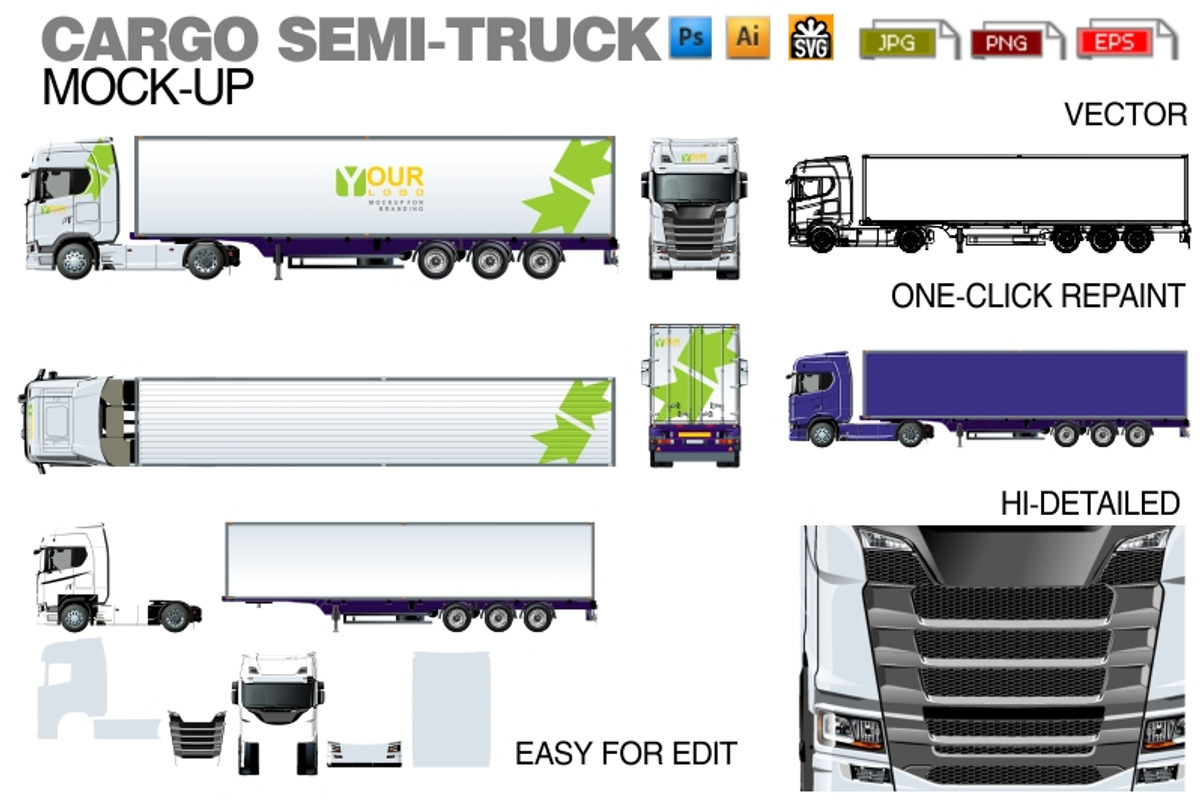 Vector truck mock-up, a Device Mockup by Mechanik