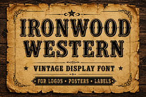 Ironwood Western, a Serif Font by Wow Magic