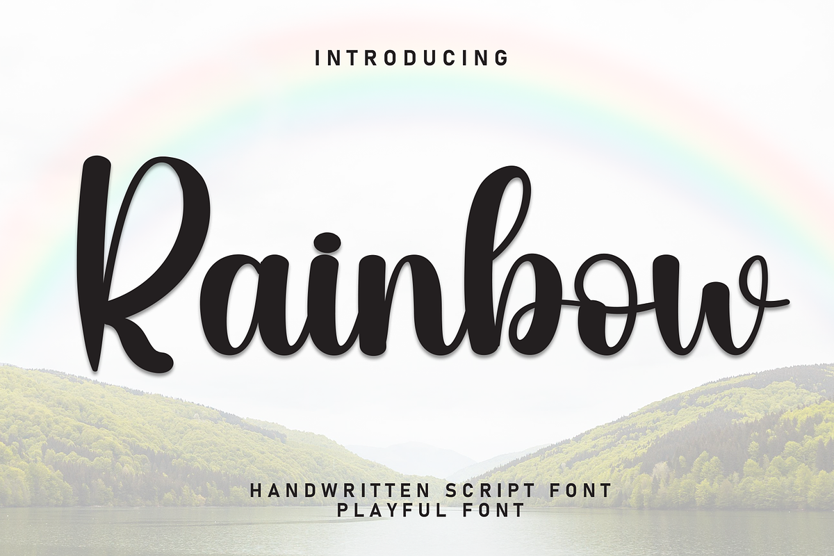 Rainbow | Script Font, a Handwritten Font by Scratchones (Photo 1 of 7)