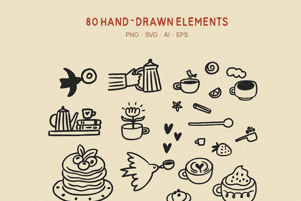 Coffee & Café Illustrations, a Food Illustration by happpydesign (Photo 8 of 12)