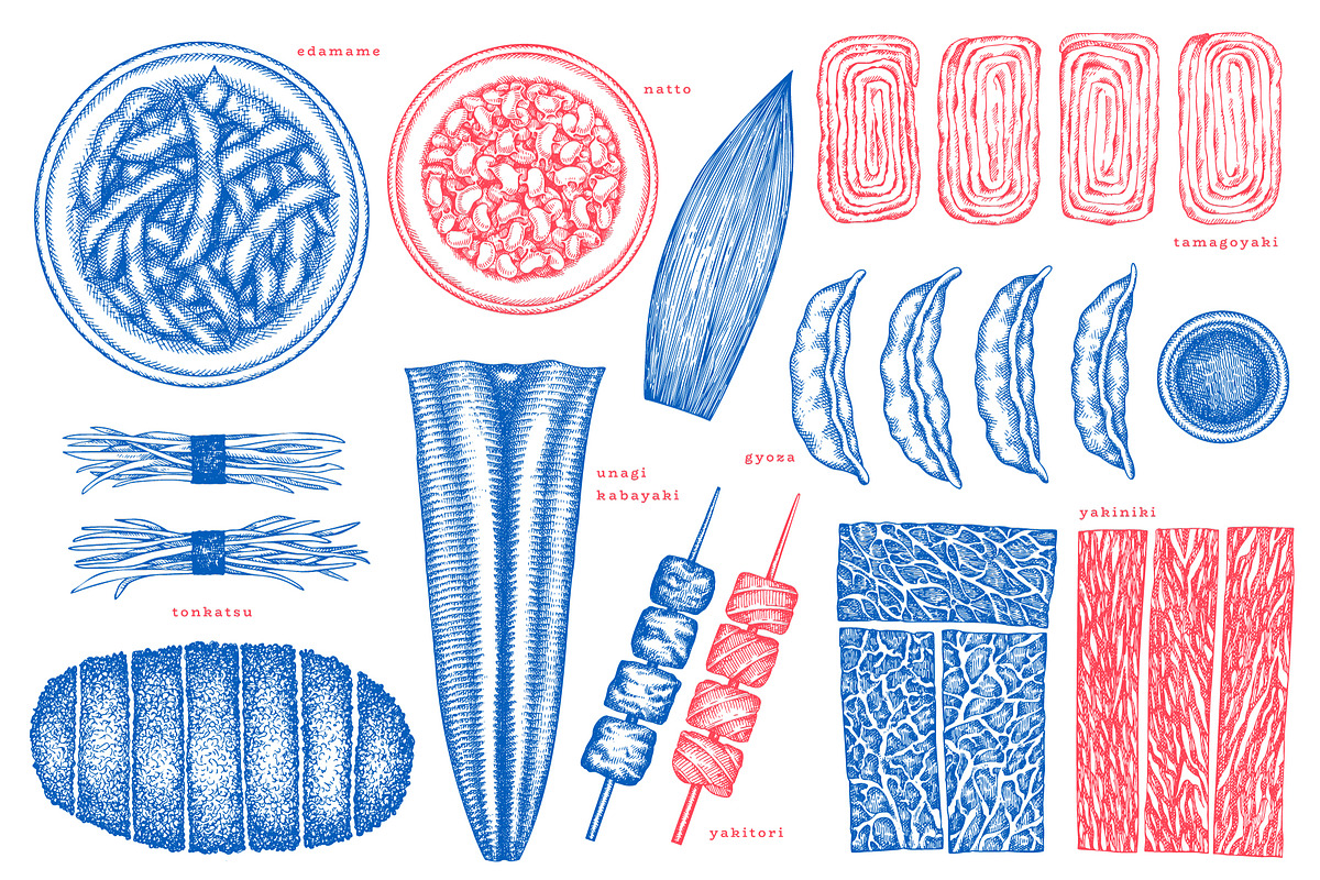 Japanese Cuisine Vector Collection, a Food Illustration by Lubov Illustrations Shop (Photo 6 of 7)