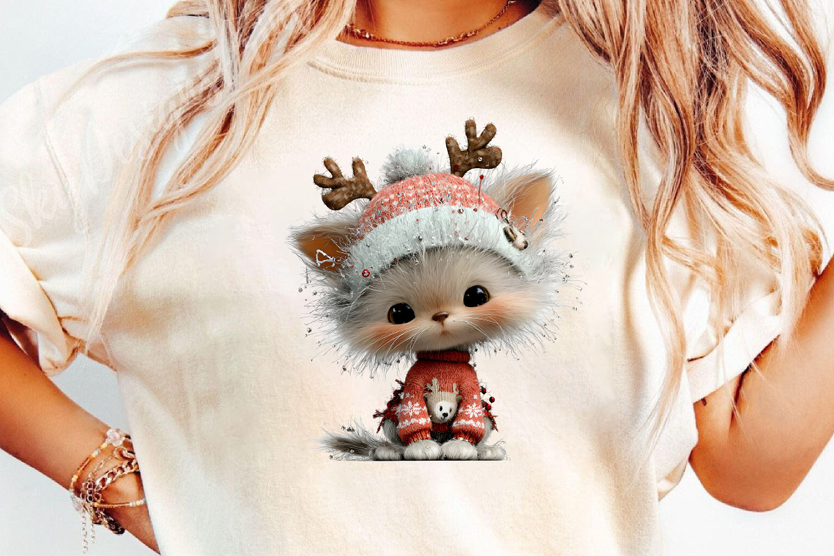 Christmas Cute Cats Clipart, an Illustration by DreamCafeArt (Photo 7 of 8)