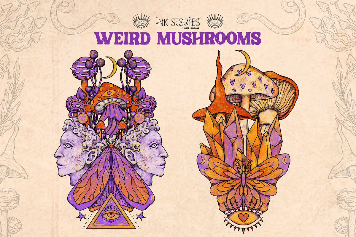 Weird Mushrooms, an Object Illustration by Ink Stories (Photo 9 of 23)