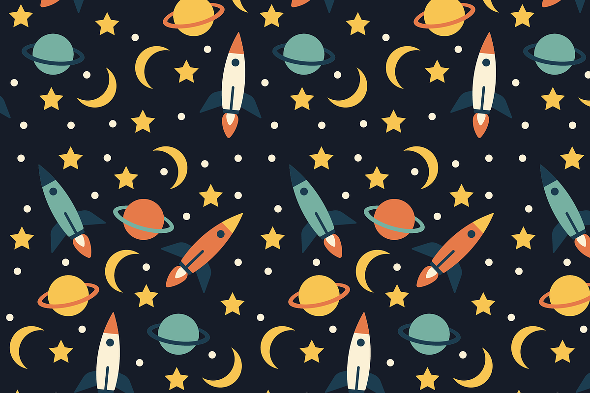 Seamless pattern of space, a Texture Illustration by JYa_Design (Photo 1 of 4)