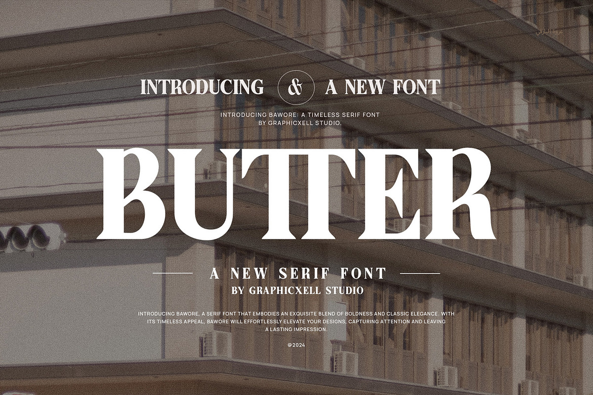 Butter Elegant Serif Font Typeface, a Serif Font by Graphicxell (Photo 1 of 6)