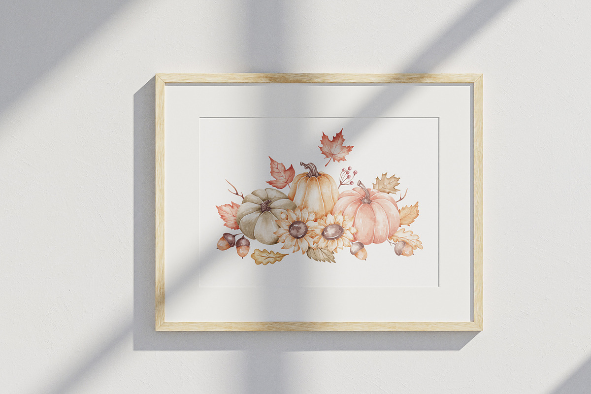 Watercolor Clipart Autumn Nature, a Seasonal Illustration by SirenaArt (Photo 2 of 6)