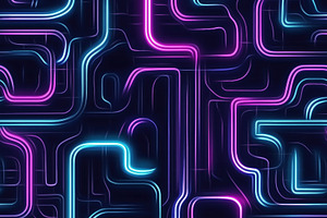 Seamless vibrant abstract background featuring glowing neon lines in pink and b, a Pattern Graphic by Textures & Backgrounds