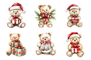 Watercolor Christmas Teddy Bear Png, a Work Illustration by SinaCreation (Thumbnail 2 of 6)