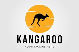 silhouette kangaroo australia logo, a Graphic by Rizkaarishandy_shop