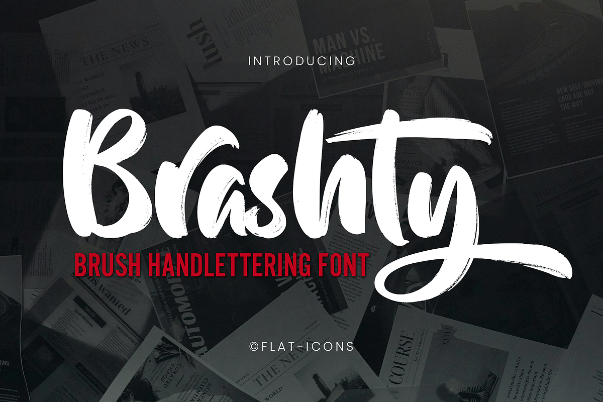 Brashty Brush Handlettering Font, a Font by Graphue (Photo 1 of 8)