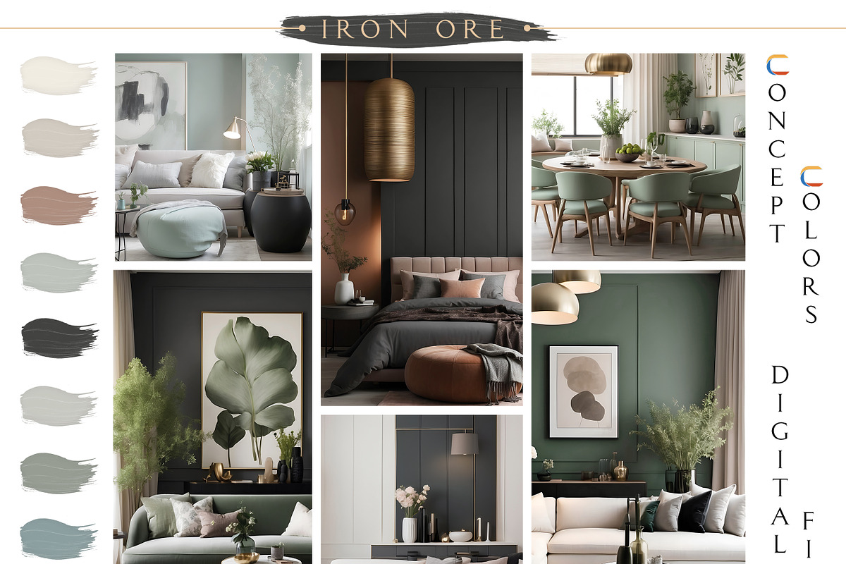 SW Iron Ore 7069 Home Paint Palette, a Presentation Template by CONCEPT COLORS (Photo 3 of 8)