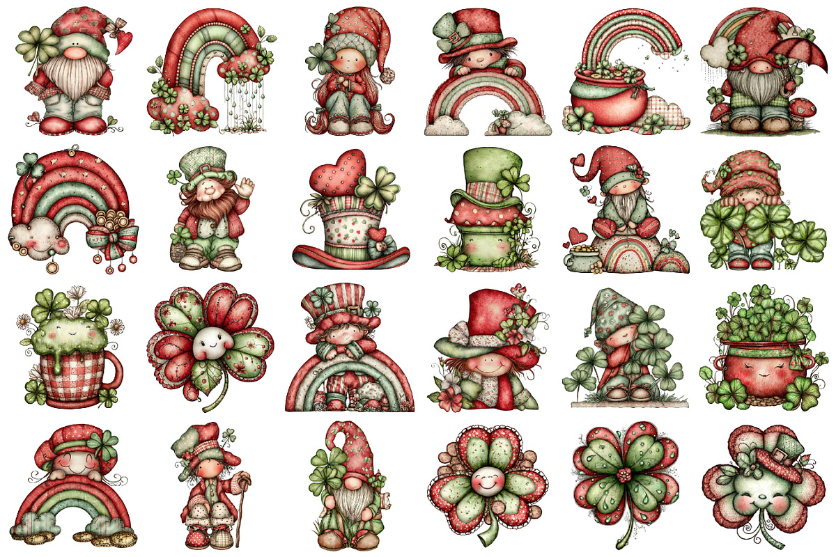 Whimsical St Patricks Day Clipart, an Illustration by designcity5 (Photo 2 of 5)