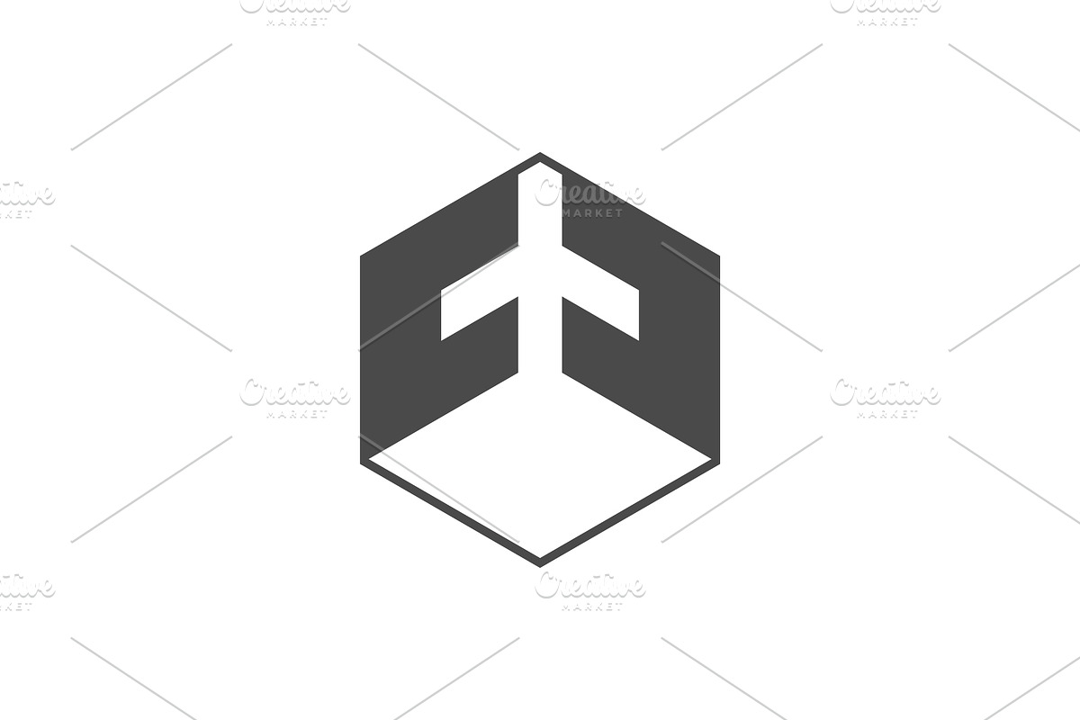 aircraft and hexagon logo design, a Branding & Logo Template by yanuart