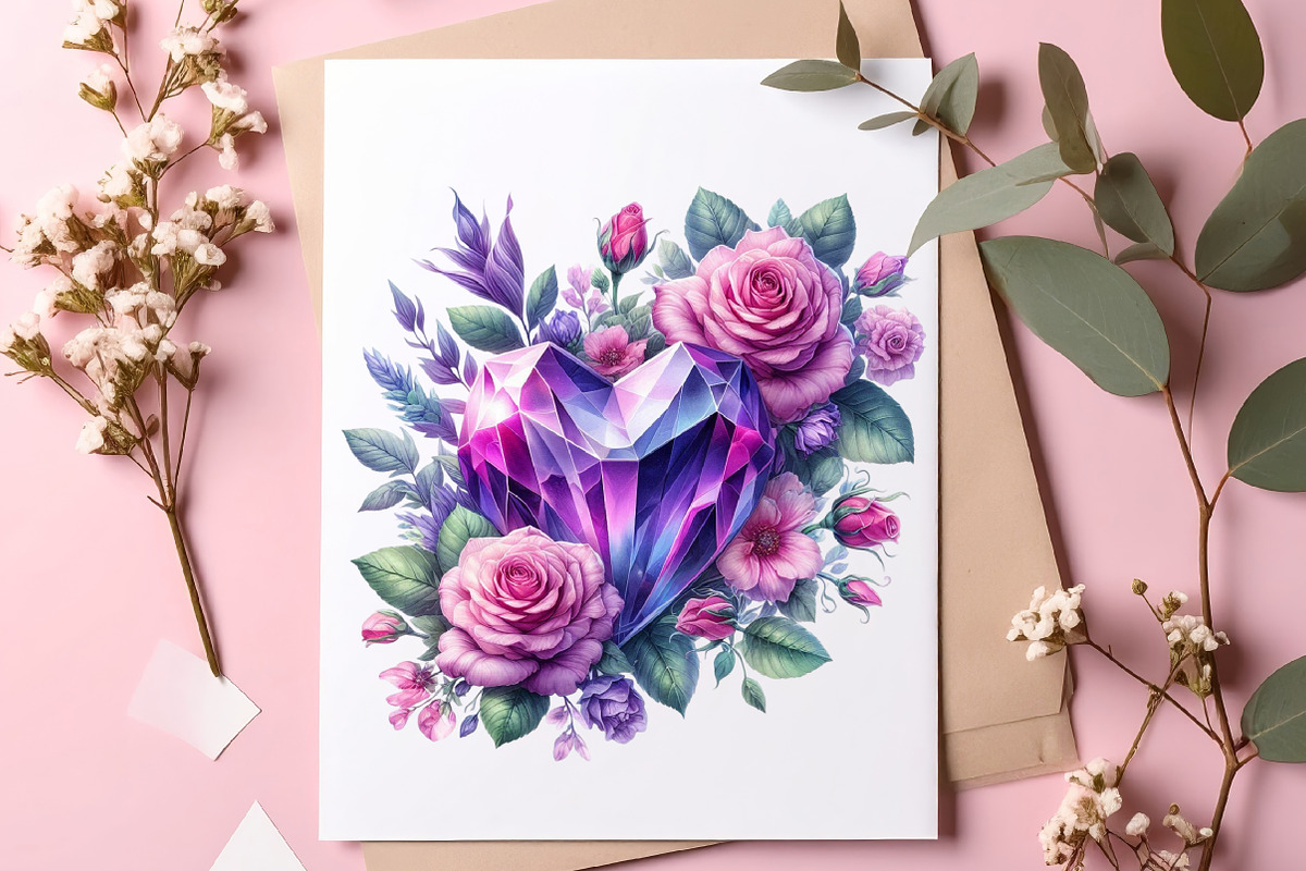 Watercolor Valentine Heart Clipart, an Illustration by SinaCreation (Photo 4 of 11)