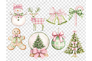 Coquette Christmas Clipart, a Seasonal Illustration by GlamArtZhanna (Thumbnail 5 of 6)