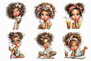 Whimsical Summer Coffee Girls Clipar, an Illustration by Libby Wishes (Thumbnail 6 of 7)